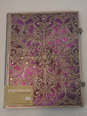 Paperblanks Silver Filigree Aubergine Ultra Lined Hardcover Journal Like New!